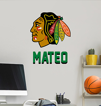 NHL® Team Logo and Name Decals