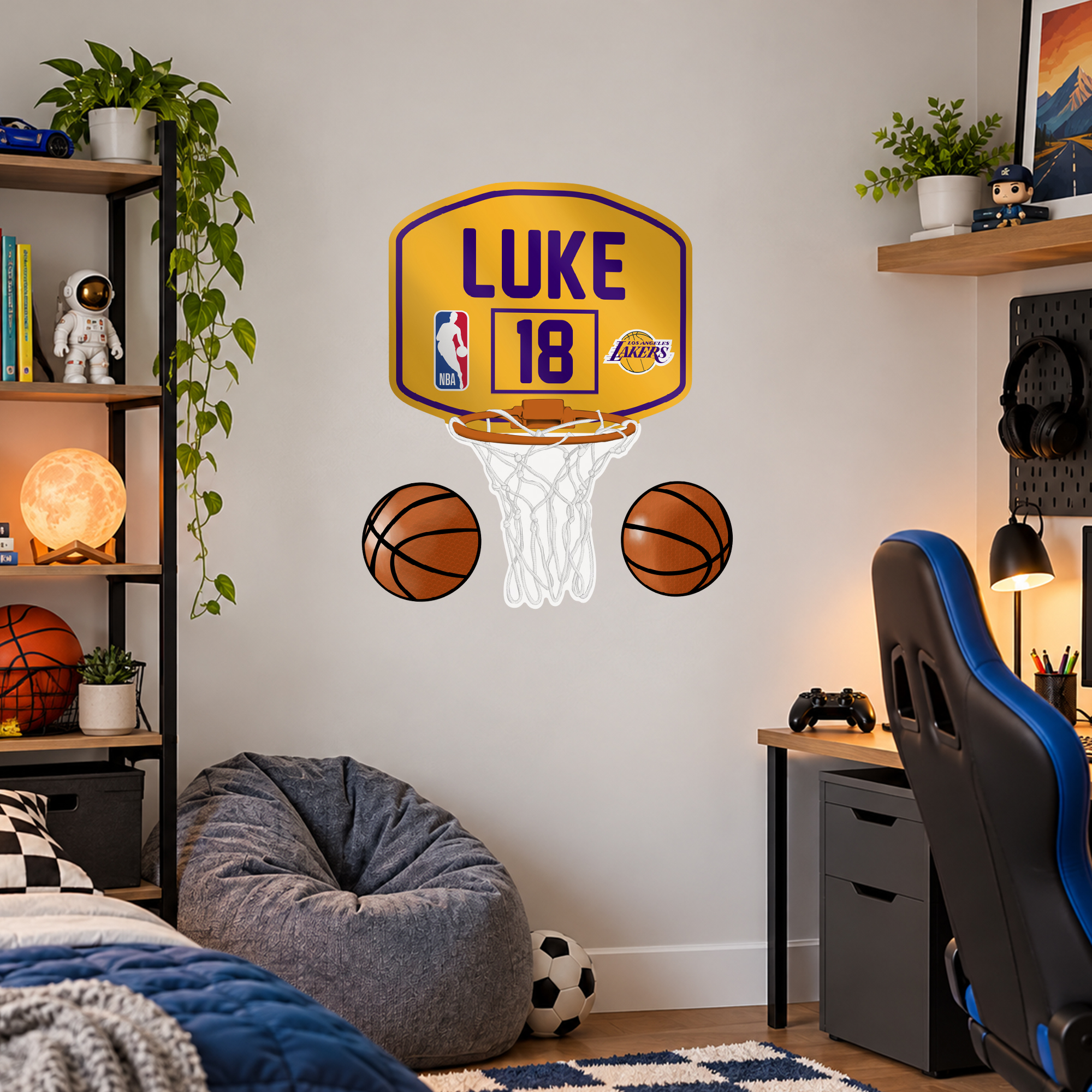 Adesivos de parede de cesta de basquete da NBA™